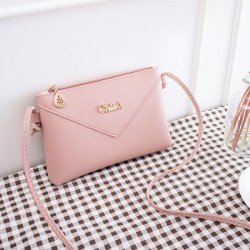 Leaf Chain Stylish Plain Design Zip Closure Women Shoulder Bag
