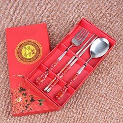 3 piece Portable Utensils Travel Camping Cutlery Set, Stainless Steel 3pcs Cutlery Set