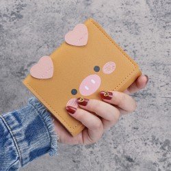 Cartoon Printed Zipper Closure Mini Card Wallet Holder