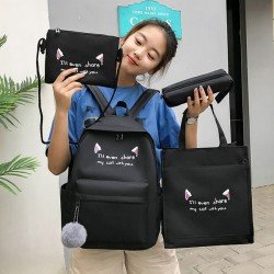 4 Pcs Set School Bag School Backpack For Girls Teenagers Students School Bags