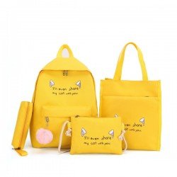 4 Pcs Set School Bag School Backpack For Girls Teenagers Students School Bags