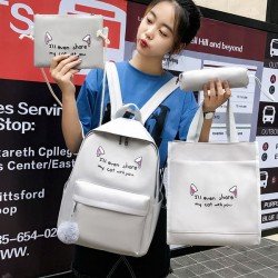 4 Pcs Set School Bag School Backpack For Girls Teenagers Students School Bags