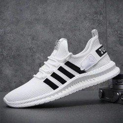 Breathable Running Sneakers For Mens White