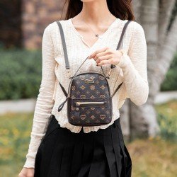 Classic Geometric Pattern Faux Leather Fashion Mini Backpack