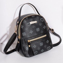 Classic Geometric Pattern Faux Leather Fashion Mini Backpack