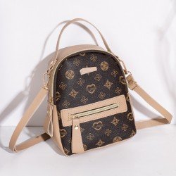 Classic Geometric Pattern Faux Leather Fashion Mini Backpack