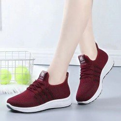 Stripes Embellished Front Lace-Up Women Sports Sneakers