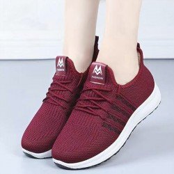 Stripes Embellished Front Lace-Up Women Sports Sneakers